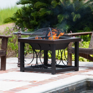 FireSense Hammertone Bronze Finish Cocktail Table Fire Pit