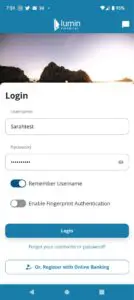 Mobile Login Screen