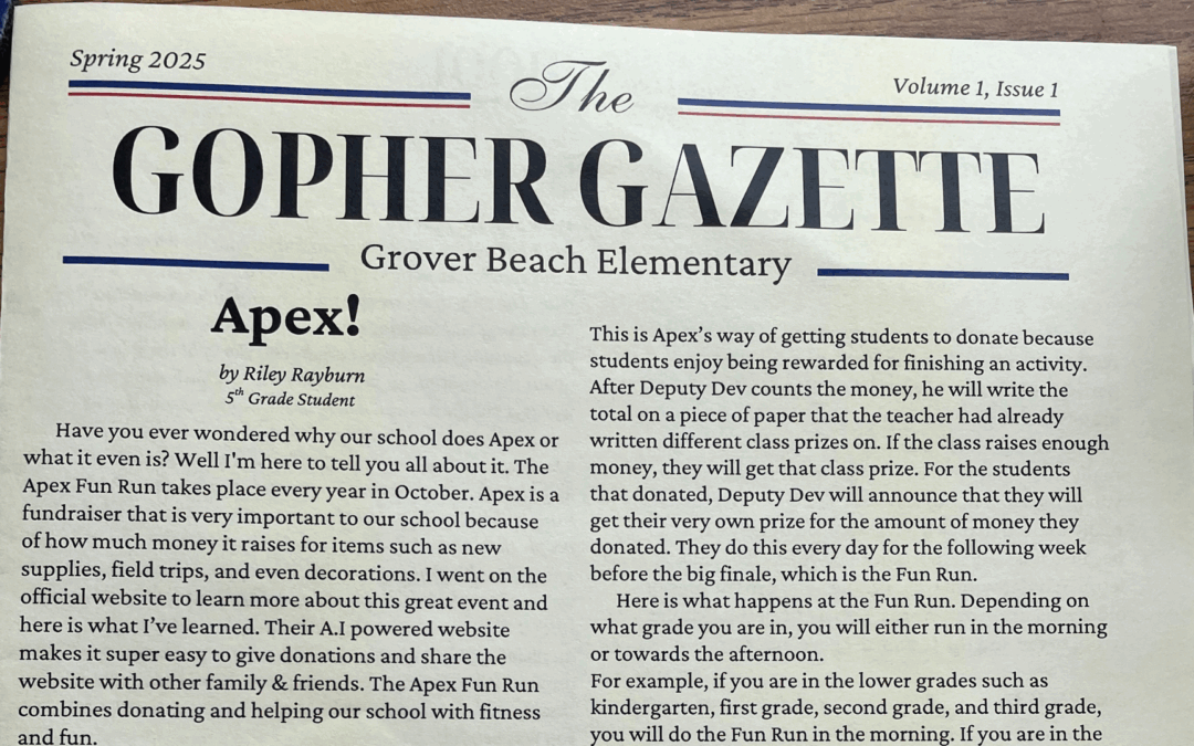 Grover Beach Student Newsletter Headlines 2024-2025 School Year Education Grants
