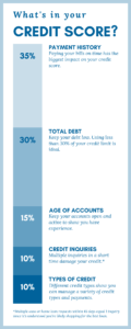 Infograph on factors impacting your credit score