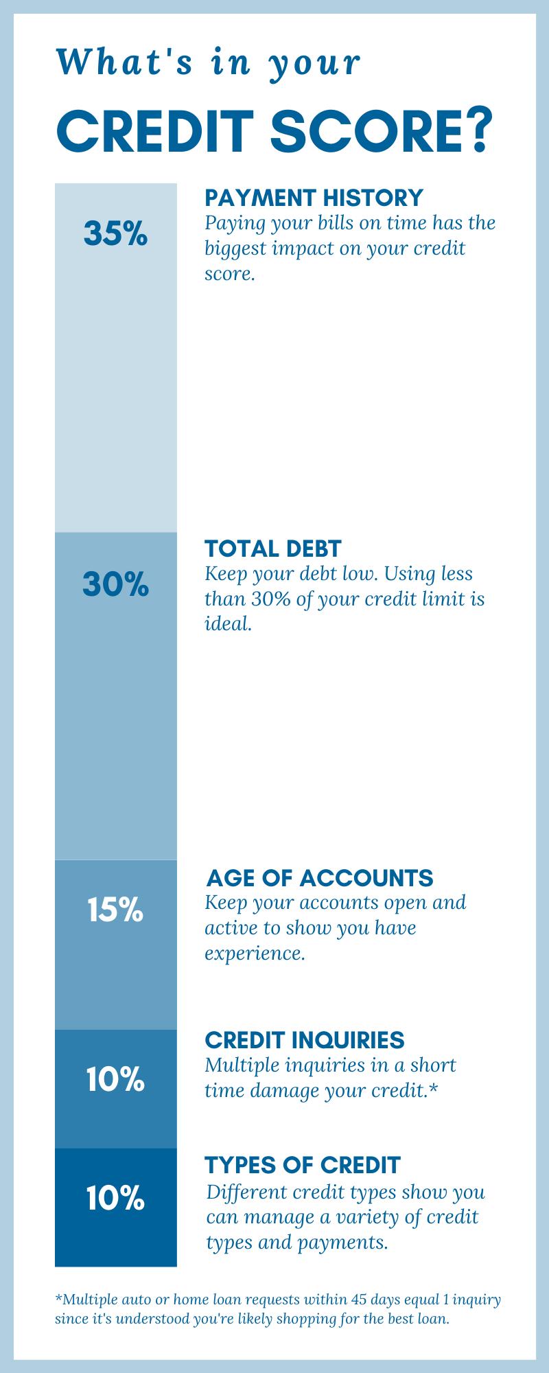 Infograph on factors impacting your credit score