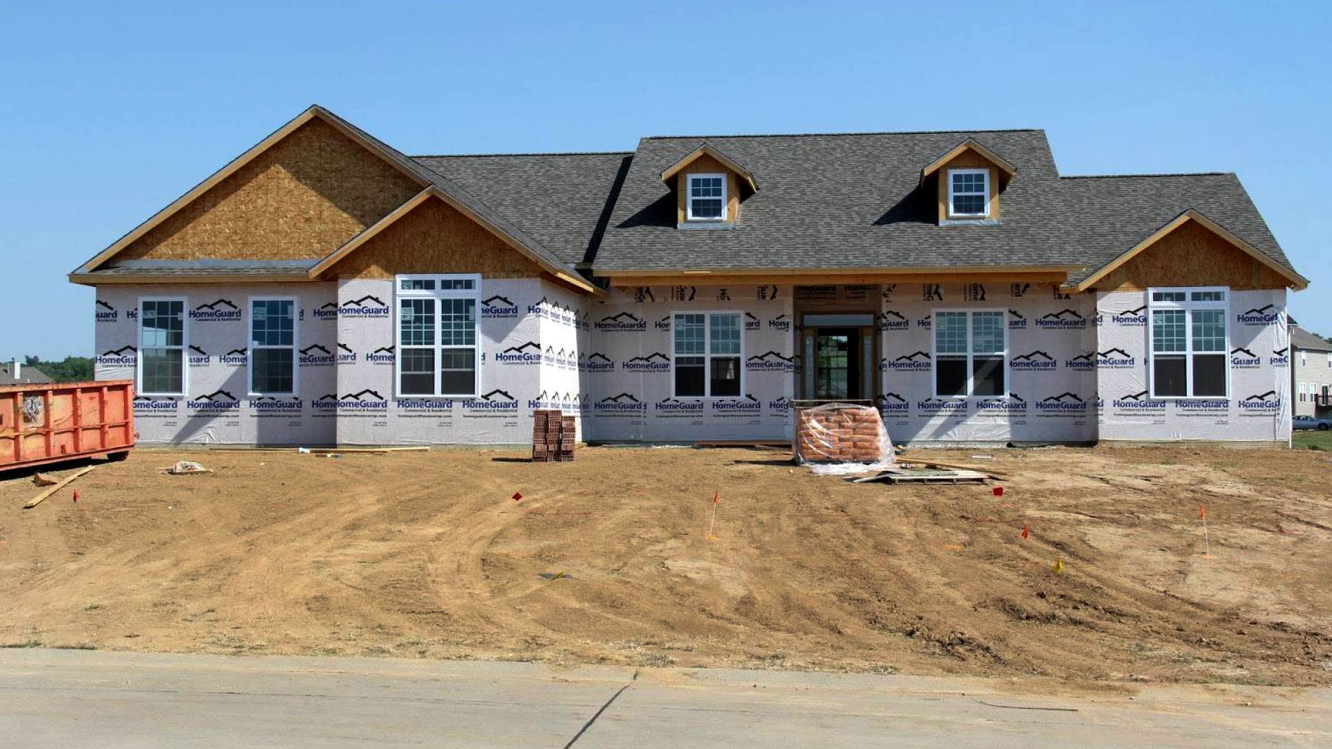 Home being built with a construction loan.