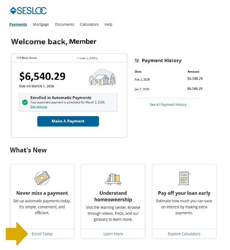Mortgage Auto Payments Not Enrolled