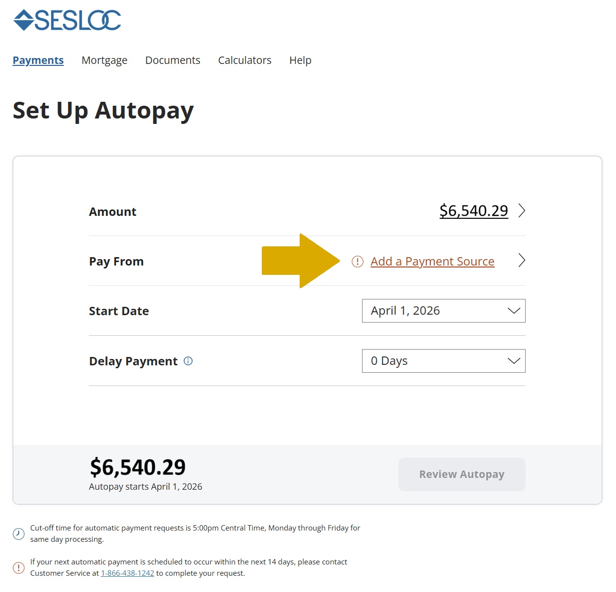 Set up Autopay